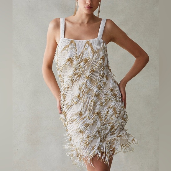 Karen Millen Dresses Karen Millen Beaded Fringe Dress Poshmark